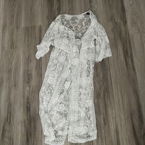 White long lace shawl perfect for bride